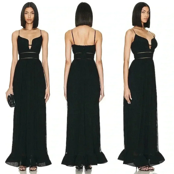 NWT - SIMKHAI by Jonathan Simkhai Maude Bustier Gown Black Size 0 - Picture 1 of 15